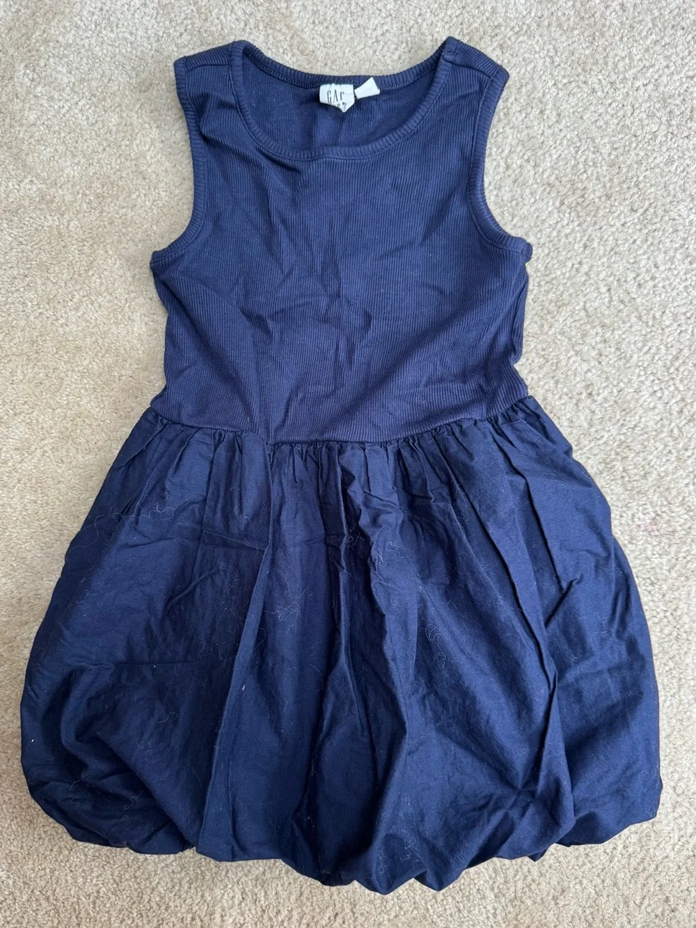 GAP Sz S (6/7) Navy Ribbed Knit Top